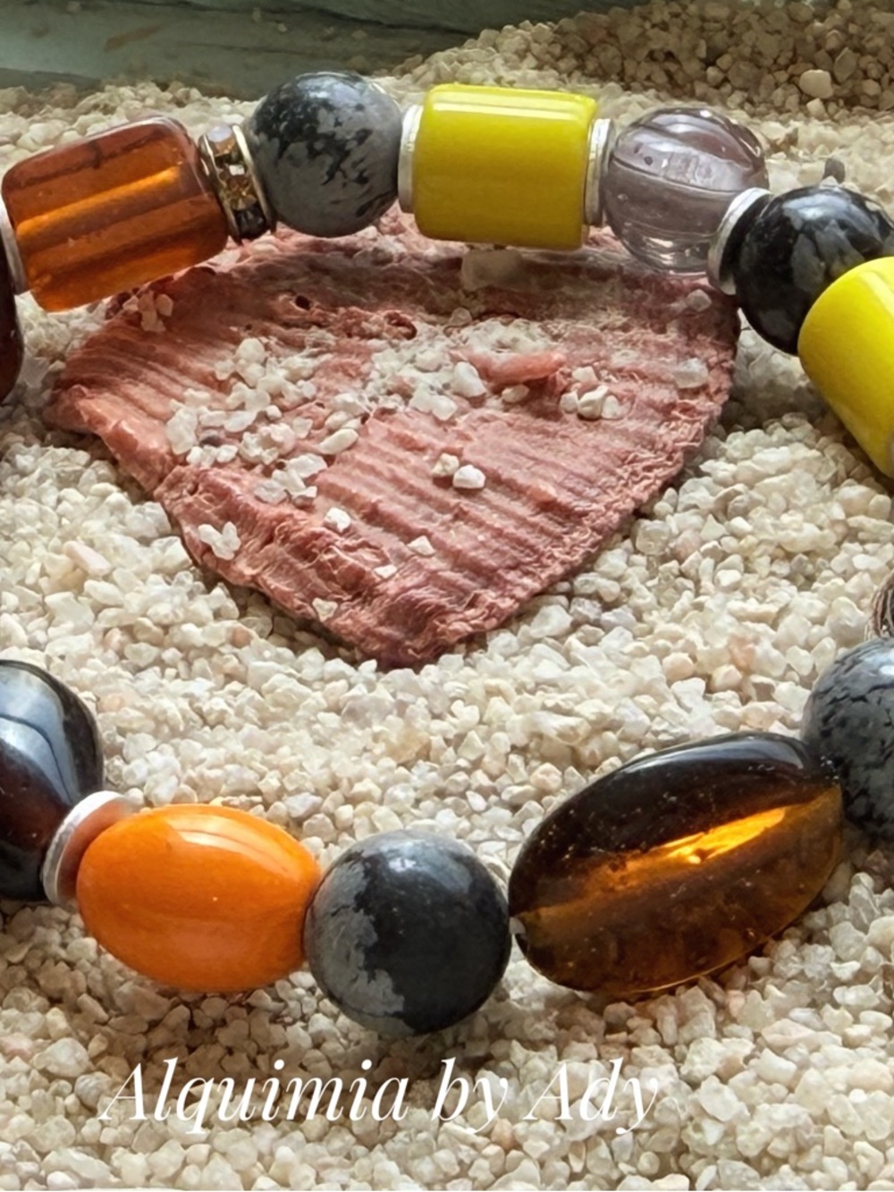 Alquimia Yellow, Amber & Orange Mixed-Bead Stretch Bracelet